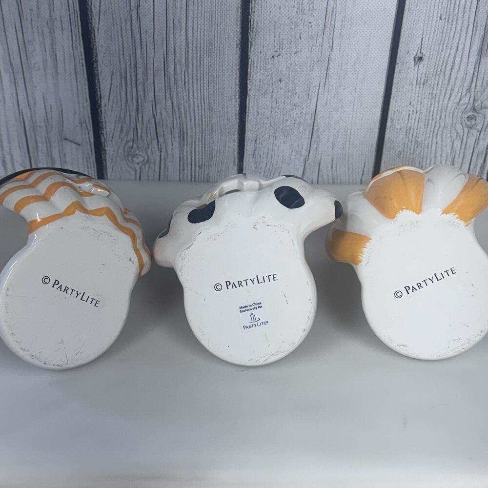 PartyLite GHOULIE JACK O’ LANTERNS Votive Holder Trio Set Of 3 #P93391 - Picture 8 of 8